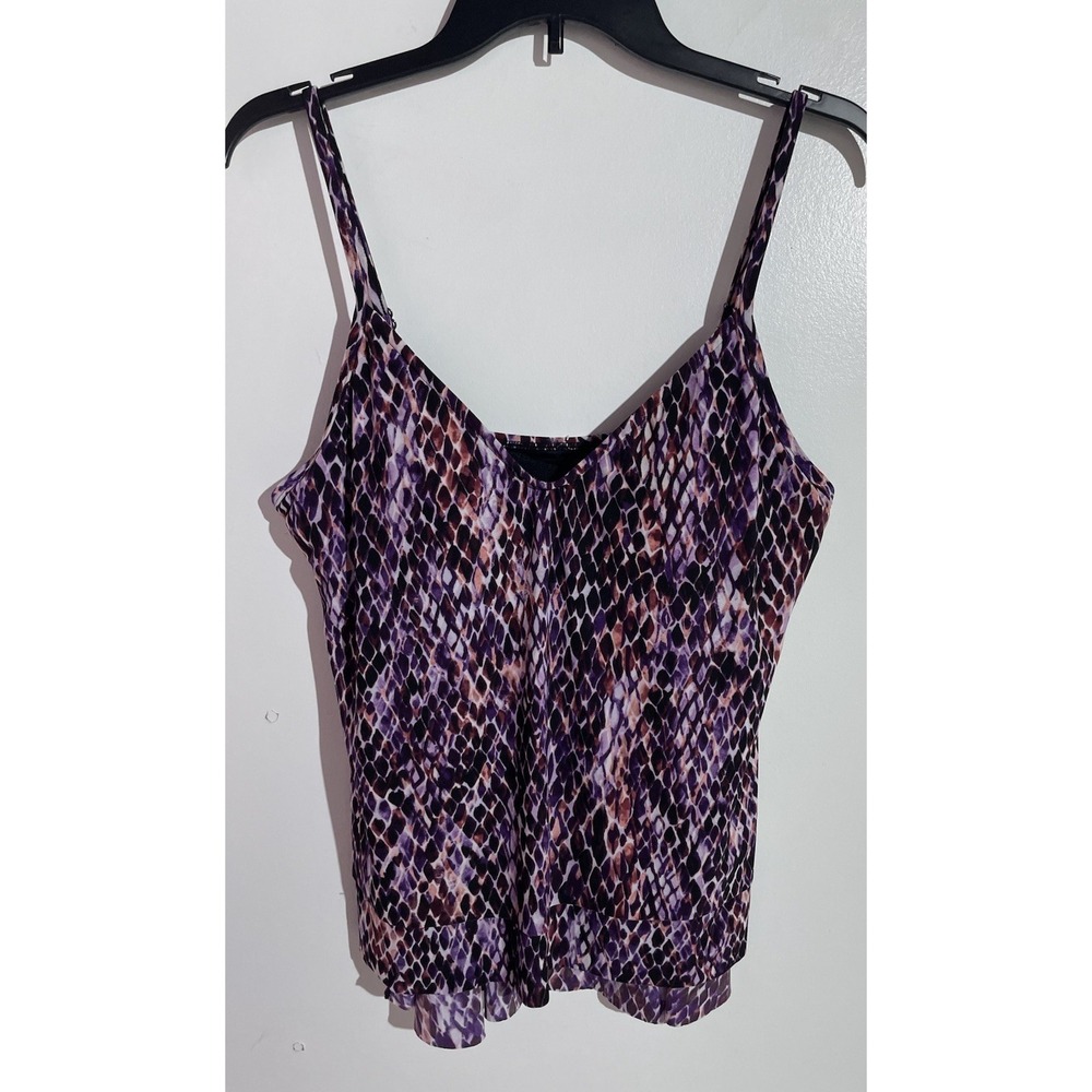 Miraclesuit Swim Tankini Shirt 12 Snake Print Beach Resort Cruise Pool Vacation‎